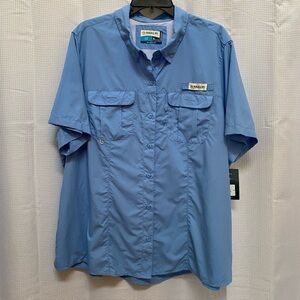 Ladies MAGELLAN NWT Fish Gear Relaxed Fit Moisture Wicking Shirt Blue 2X